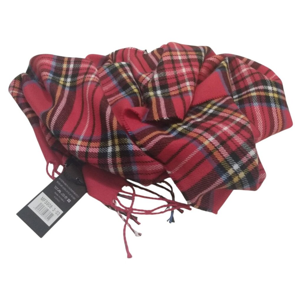 Memories Red Tartan Scarf-67"-NWT